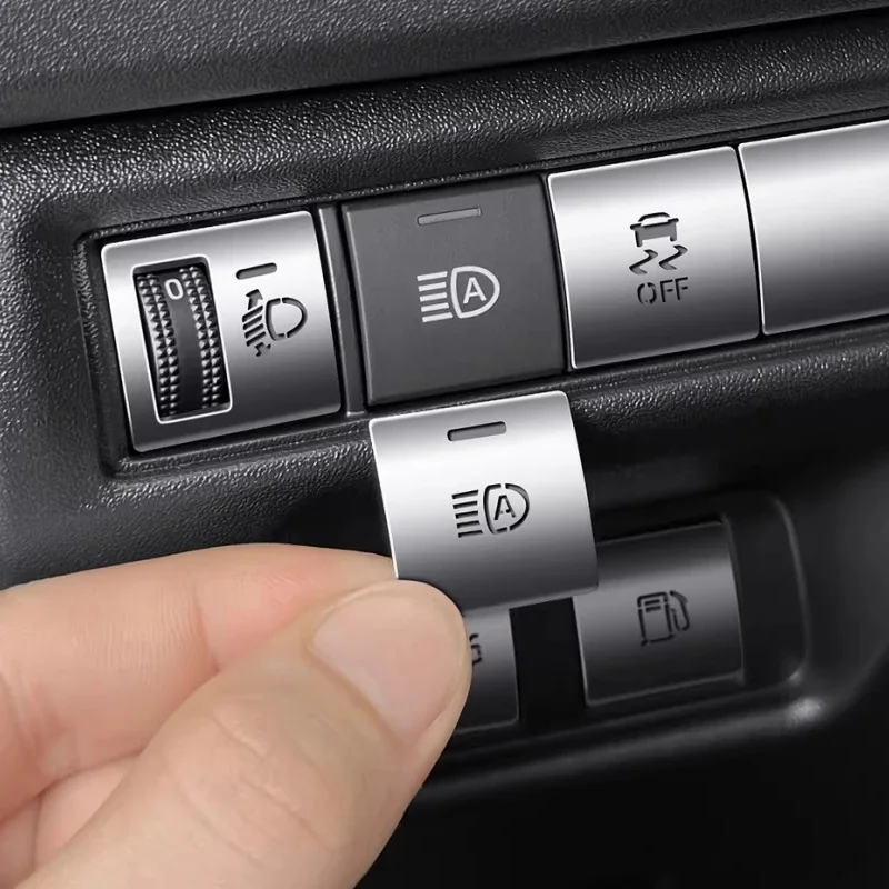 Фото Для Toyota Camry XV80 2024-2026: Металлические блестящие наклейки на кнопку электронного ручного тормоза (EPB), кнопку запуска и наклейки на накладку рычага переключения передач №5