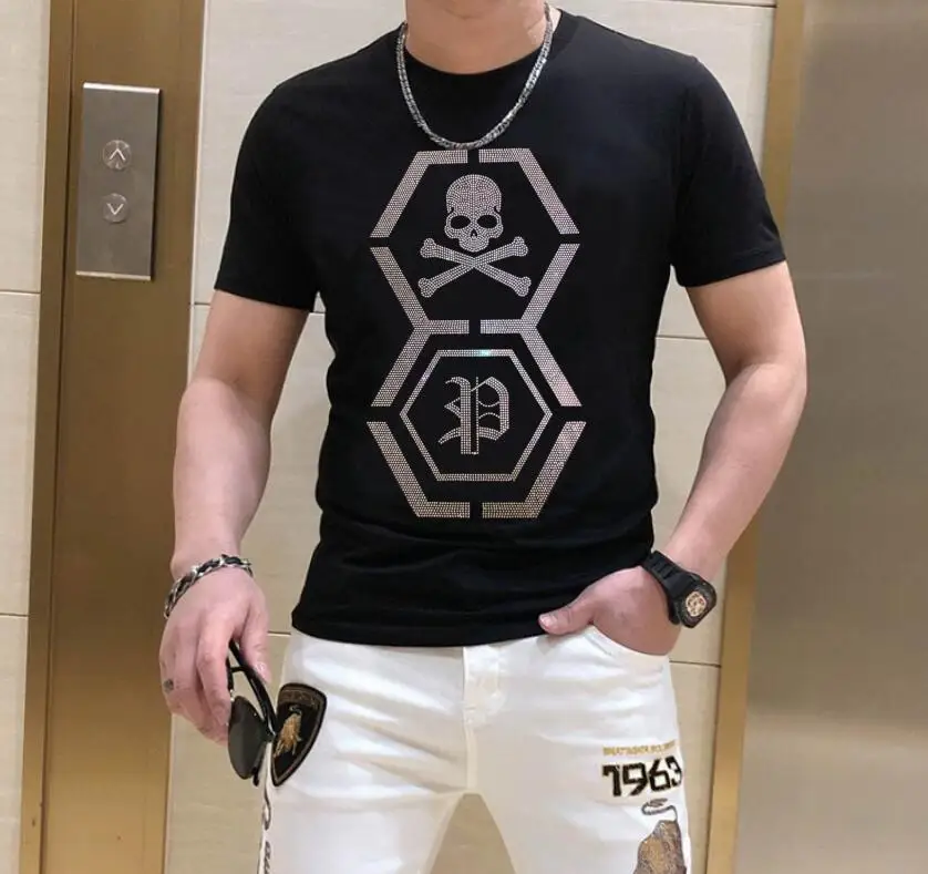 

2023 summer New Men's Designer Rhinestone new brand T-shirts men's gifts