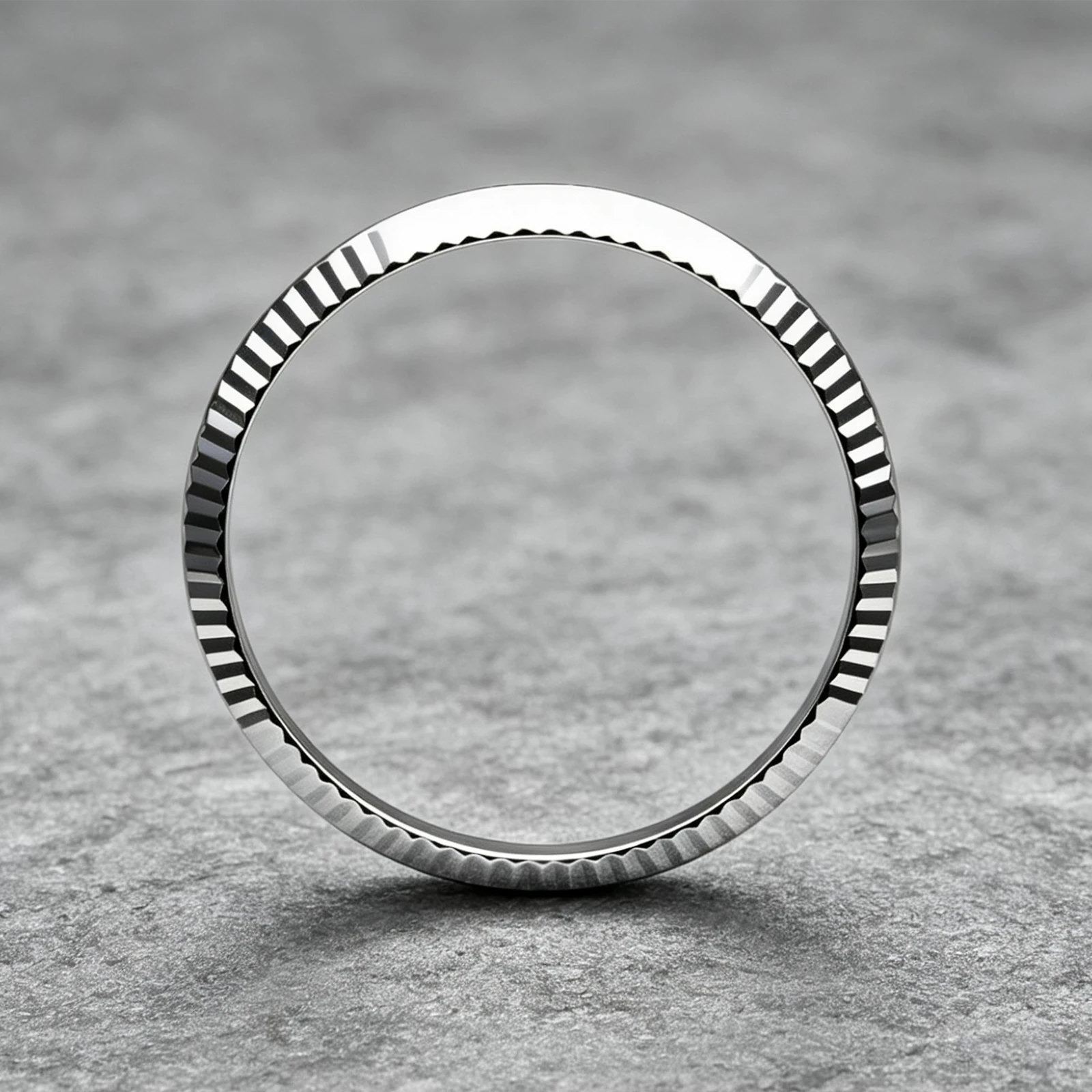 Фото Позолоченный белым золотом рифленый безель для RLX Datejust 36 мм, подходит для моделей 126234, 116234, 126200, высококачественная запасная часть для часов. №2
