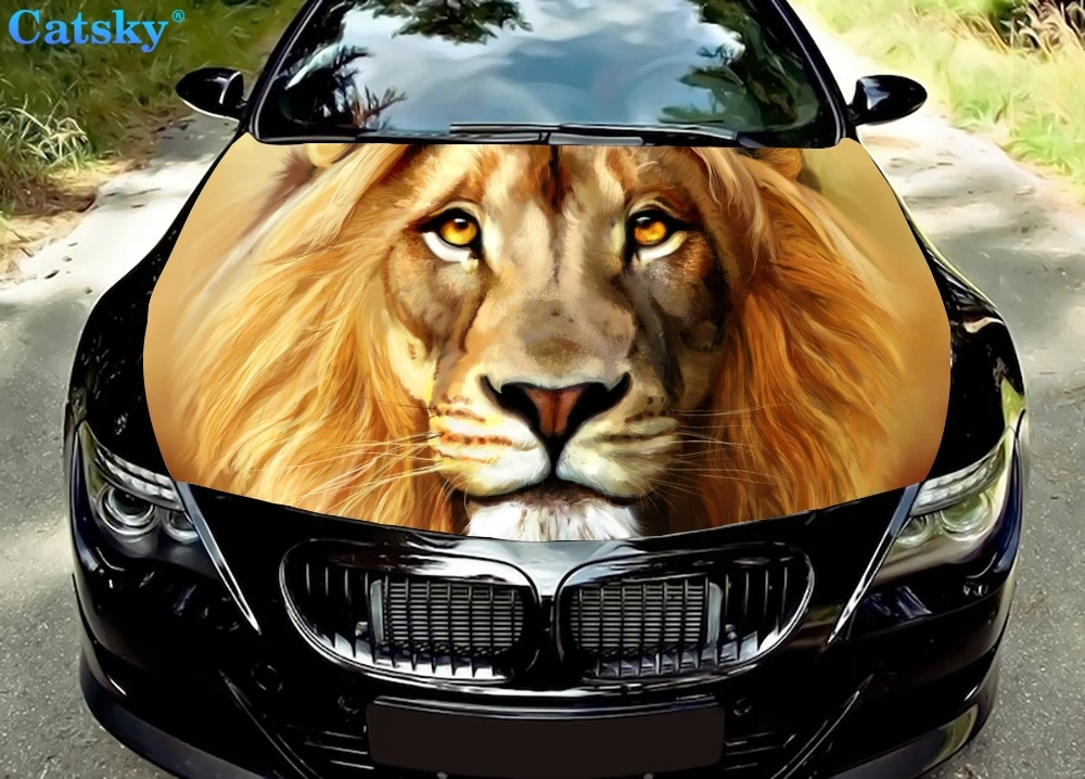 

Наклейка на кузов автомобиля, виниловая графическая наклейка, наклейка на кузов автомобиля с принтом льва, Защитная Наклейка на капот автомобиля
