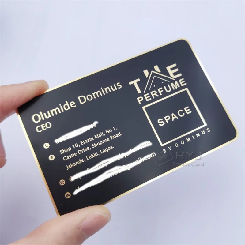 

Custom stainless steel engraved etch VIP card laser cut metal business card