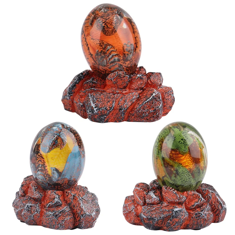 

Ornamental Collection Decorative Dinosaur Egg Statue Resin Realistic Crystal Dragon Egg Home Decoration