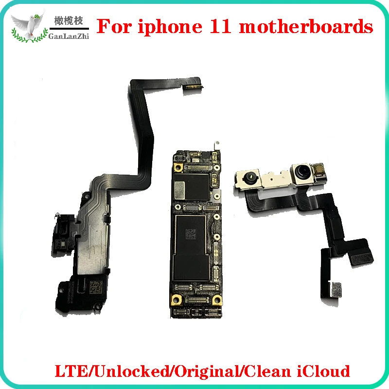 

New Arrivals Iphone 11 Motherboard With/NO Face ID 64/256GB Original 128GB Mainboard+Full Chips IOS System Unlocked Logic Board