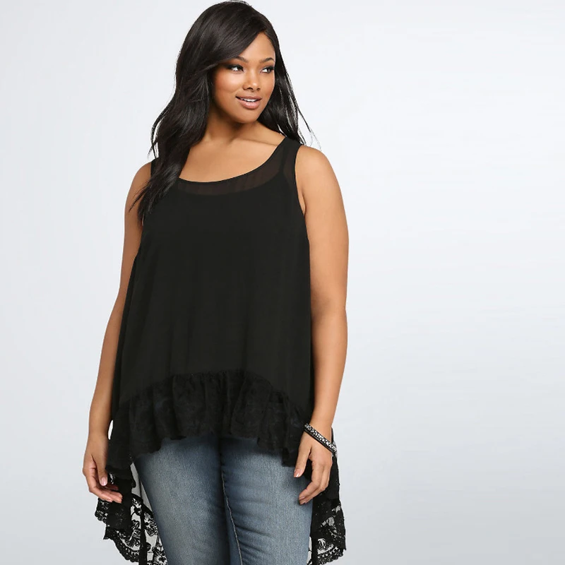 

Women Sleeveless Long T-shirt Sexy Plus Size Female Causal O-Neck T-Shirt Fashion Streetwear Asymmetrical Tops Tee