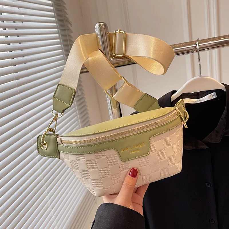 

Роскошная дизайнерская женская поясная сумка, качественная кожаная модная нагрудная сумочка на ремне через плечо, Брендовая женская сумка ...