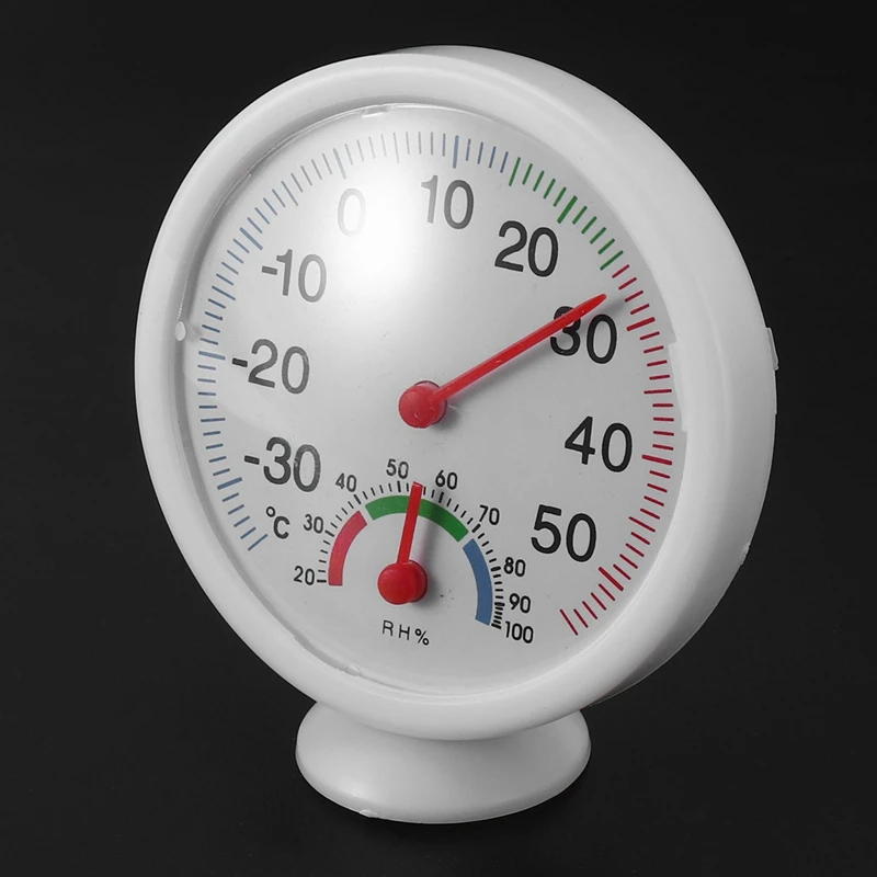

10X Thermometer Hygrometer Needle Round Dial TESTER Interior Exterior White