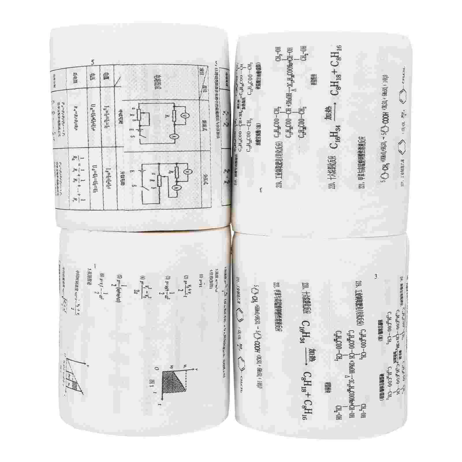 

4 Rolls Paper Funny Formula Toilet Hand Towels Bulk Virgin Wood Pulp Practical Home Tissue