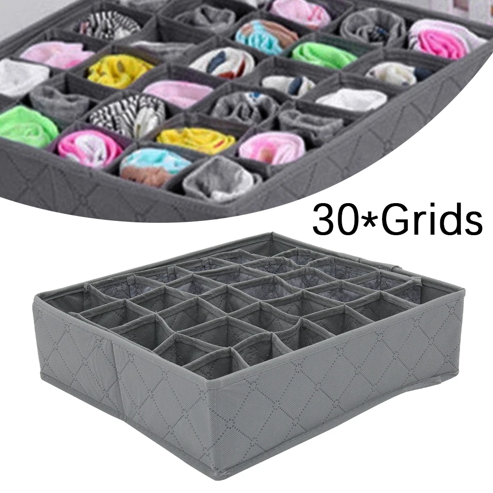 

Foldable Underwear Drawer Organizers Dividers Closet Dresser Clothes Storage Organizer Box For Bras Scarves Ties Socks Boxes 6-1