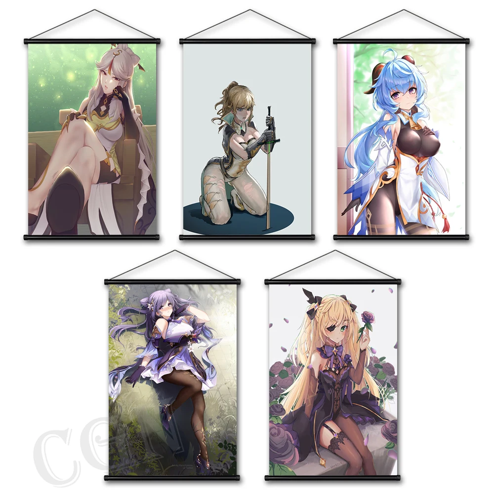 

Hanging Scrolls Poster Eula Picture HD Printed Genshin Impact Wall Art Klee Canvas Painting Home Bedroom Decoration Background
