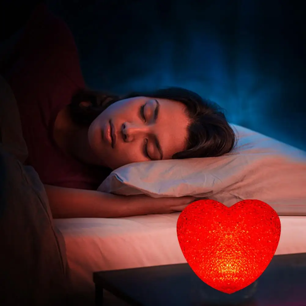 

Лампа в форме сердца долговечная светодиодная прикроватная лампа креативная Форма 3D светодиодный ночник в форме сердца для создания атмос...