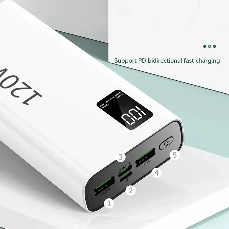 Фото XIAOMI 120 Вт Power Bank 50000 мАч Высокая емкость Быстрая зарядка Powerbank Портативное зарядное устройство для iPhone Samsung Huawei Hot №5