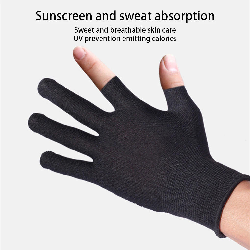 

Motorcycle Bar Mitt Fitness Gloves Unisex Sporty Accessory Nylon Elastic Flexible Sports Clothes Black 5 Fingerless