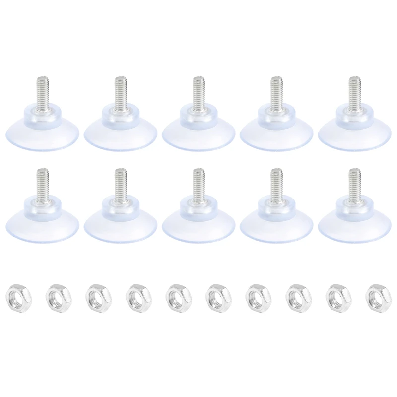 

10 Pcs Rubber Strong Suction Cup Replacements For Glass Table Tops With M6 Screw