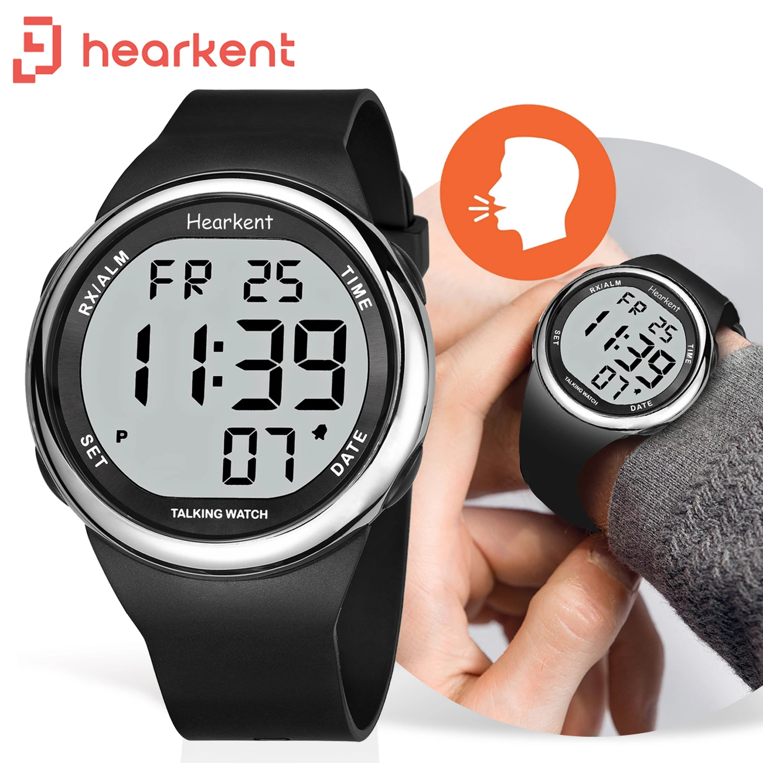 Hearkent Испанские говорящие часы для мужчин/женщин цифровые голосовые наручные