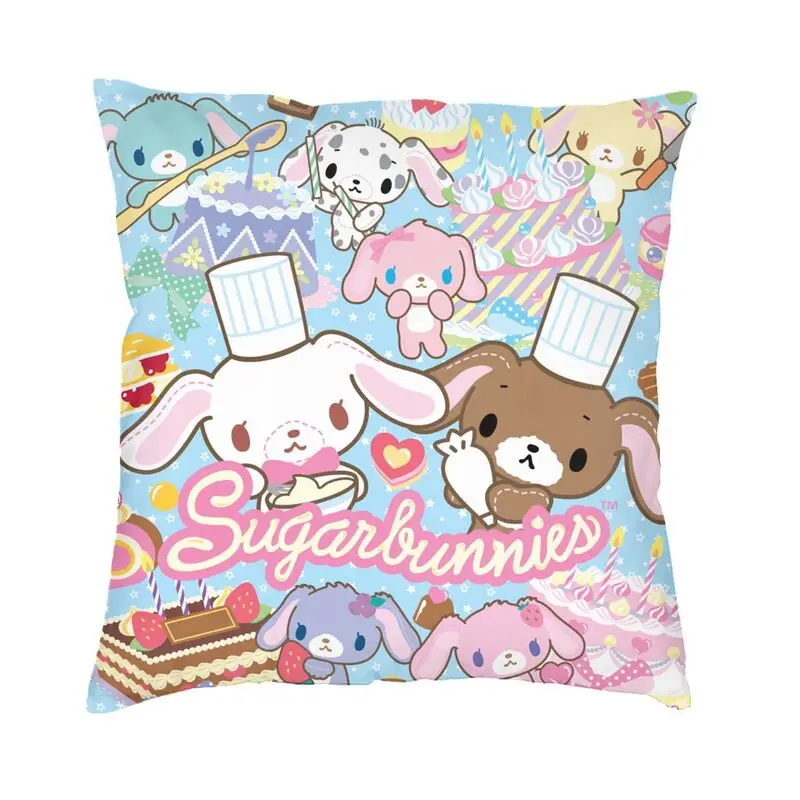 

Anime Manga Sugarbunnies Square Pillow Cover Home Decorative Cartoon Twin Rabbits Cushion Cover Throw Pillow for Sofa Printing