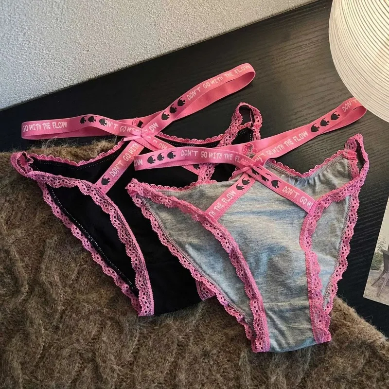 Кружевное нижнее белье с низкой талией для девочек женские сексуальные