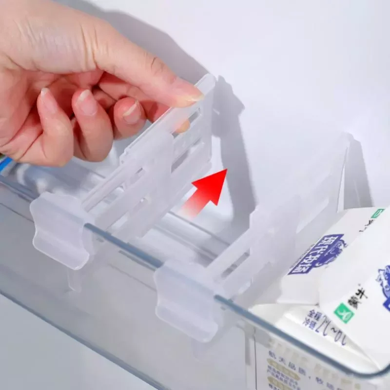 

4pcs Refrigerator Storage Partition Board Retractable Plastic Divider Storage Splint For Kitchen DIY Bottle Can Shelf Organizer