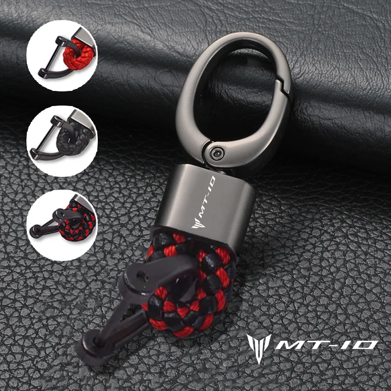 

For Yamaha MT-10 mt 10 mt10 FZ10 2016-2021 2020 2019 2018 Custom LOGO Braided Rope Keyring Metal Keychain Motorcycle Accessories
