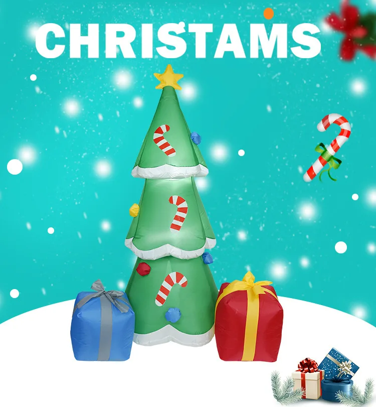 

Рождественская надувная елка, воздушный выдув, Санта-Клаус, альпинистское дерево, гоняемое щенком, собака, подсвеченное для дома, на открытом воздухе, двор