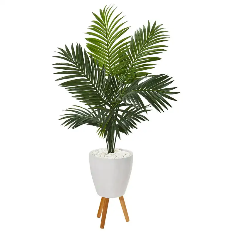 

Artificial Tree in White Planter with Stand, Green