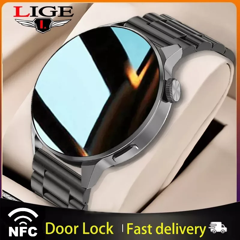 

LIGE NFC Smart Watch Men 2022 Dial Call Watches GPS Sports Tracker Waterproof Wireless Charging ECG Women Smartwatch For Xiaomi