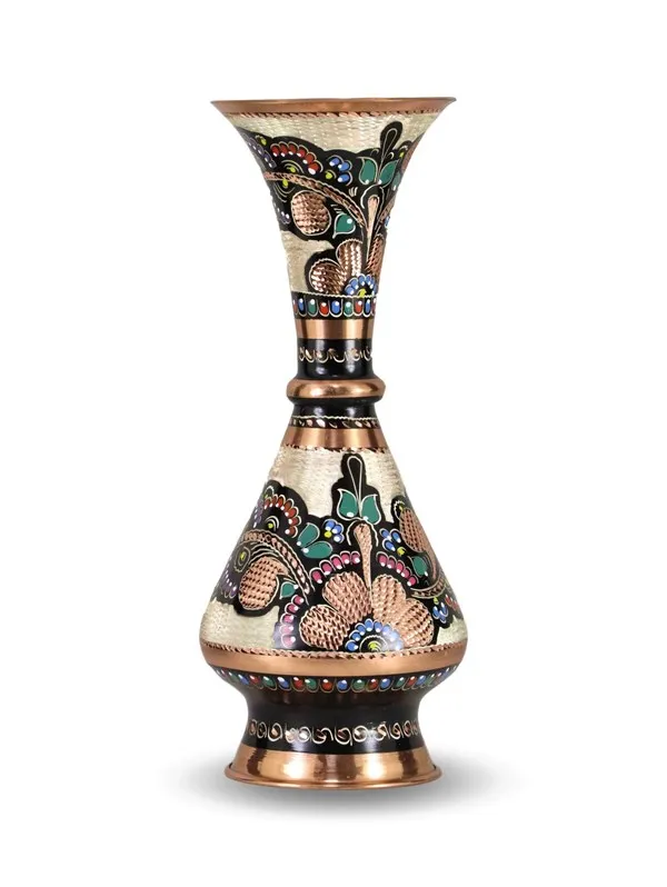 

Медная Цветочная ваза Morya стандартная горшок для гостиной в скандинавском стиле Европейский свадебный подарок ручной работы 26 см