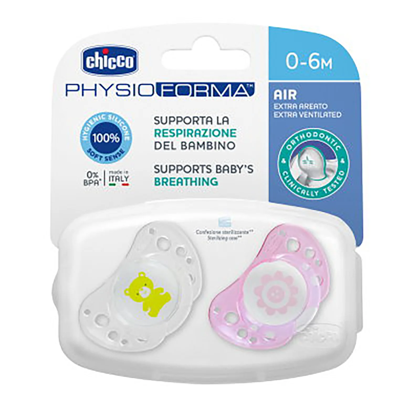 

ebebek Chicco Physio Comfort Pacifier For Boys 0-6 Months 2 Pcs