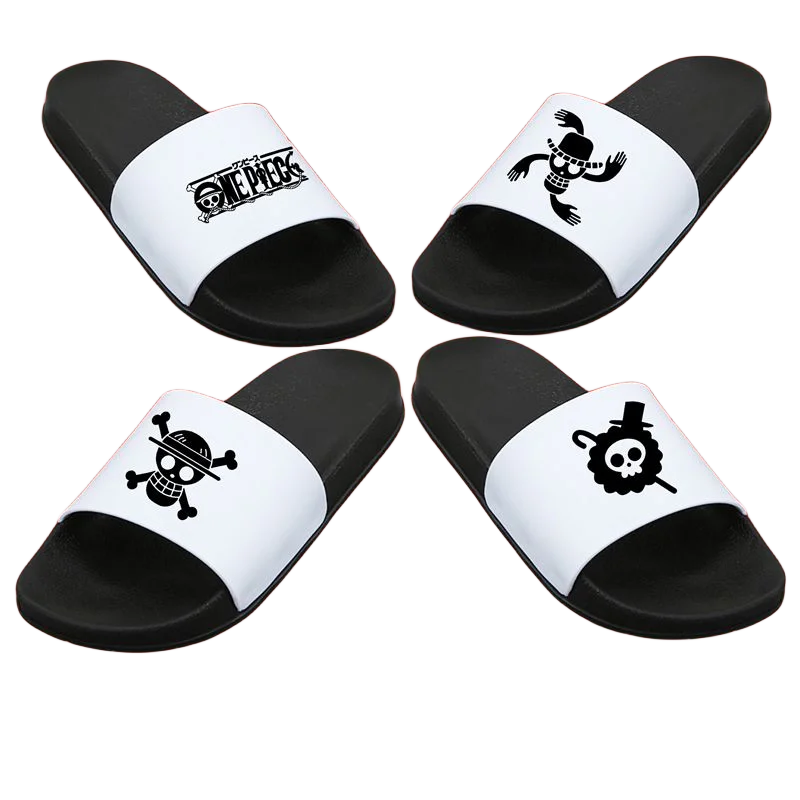 

One Piece cartoon animation peripheral slippers summer trend personality inside and outside wear non-slip Luffy flip-flop gift
