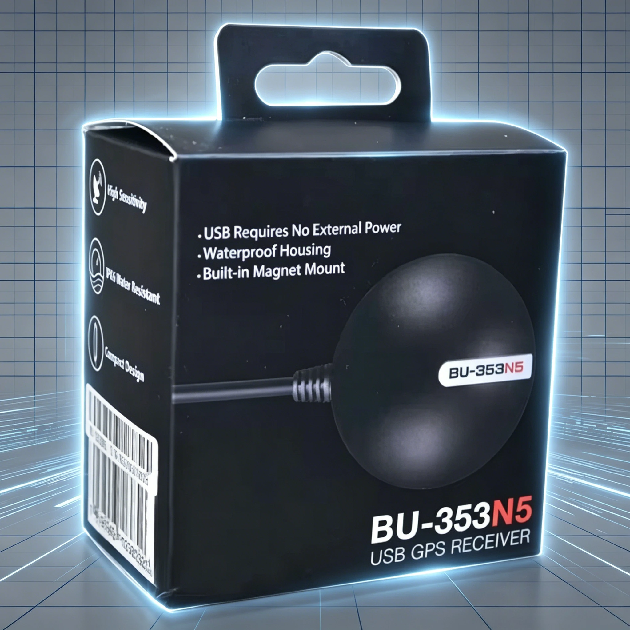 Фото USB GPS-приемник G-mouse BU-353N5, замена для BU-353S4 BU353-S4 BU353S4, MediaTek AG3335MN, поддержка GPS, ГЛОНАСС, BDS, QZSS, SBAS №1