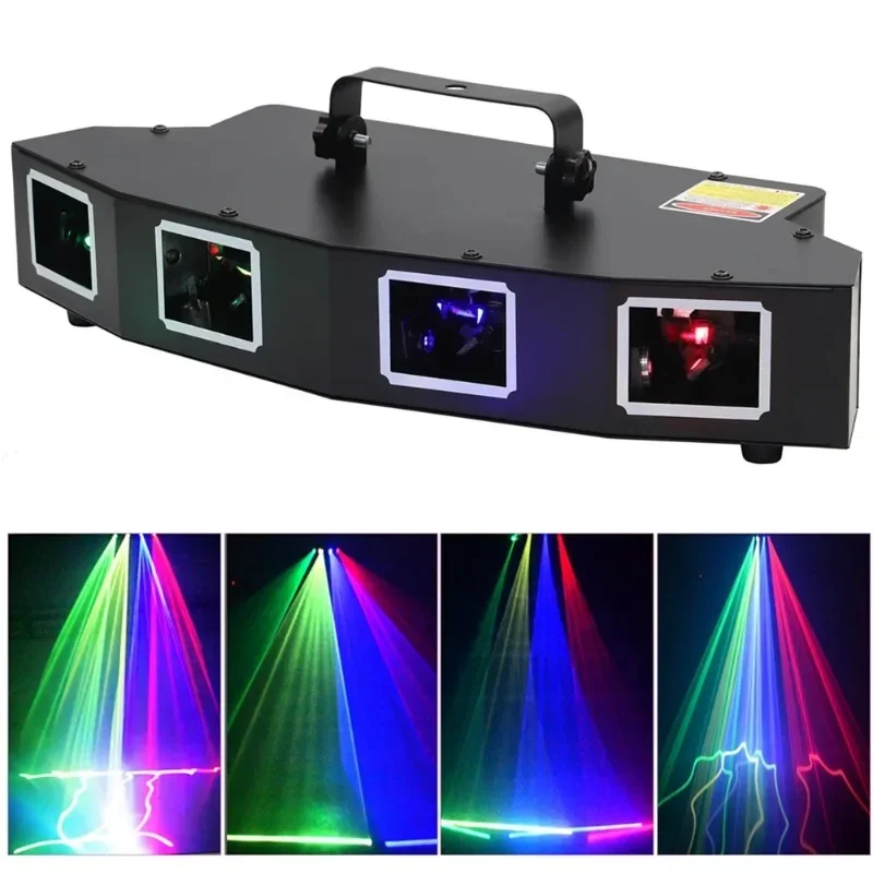 R Gby четыре отверстия Lasercube Dmx512 11Ch управление звуком светодиодная Лазерная лампа