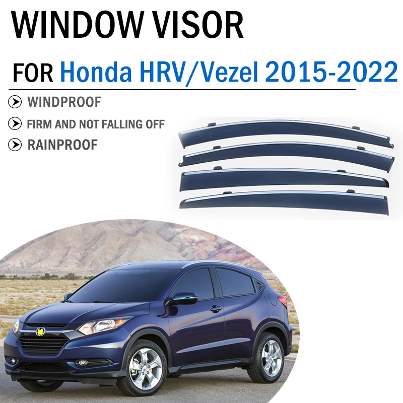2015-2022 FOR HONDA HRV Vezel Window Visor Deflector Visors Shade Sun Rain Guard Smoke Cover shield Awning Trim Car Accessories