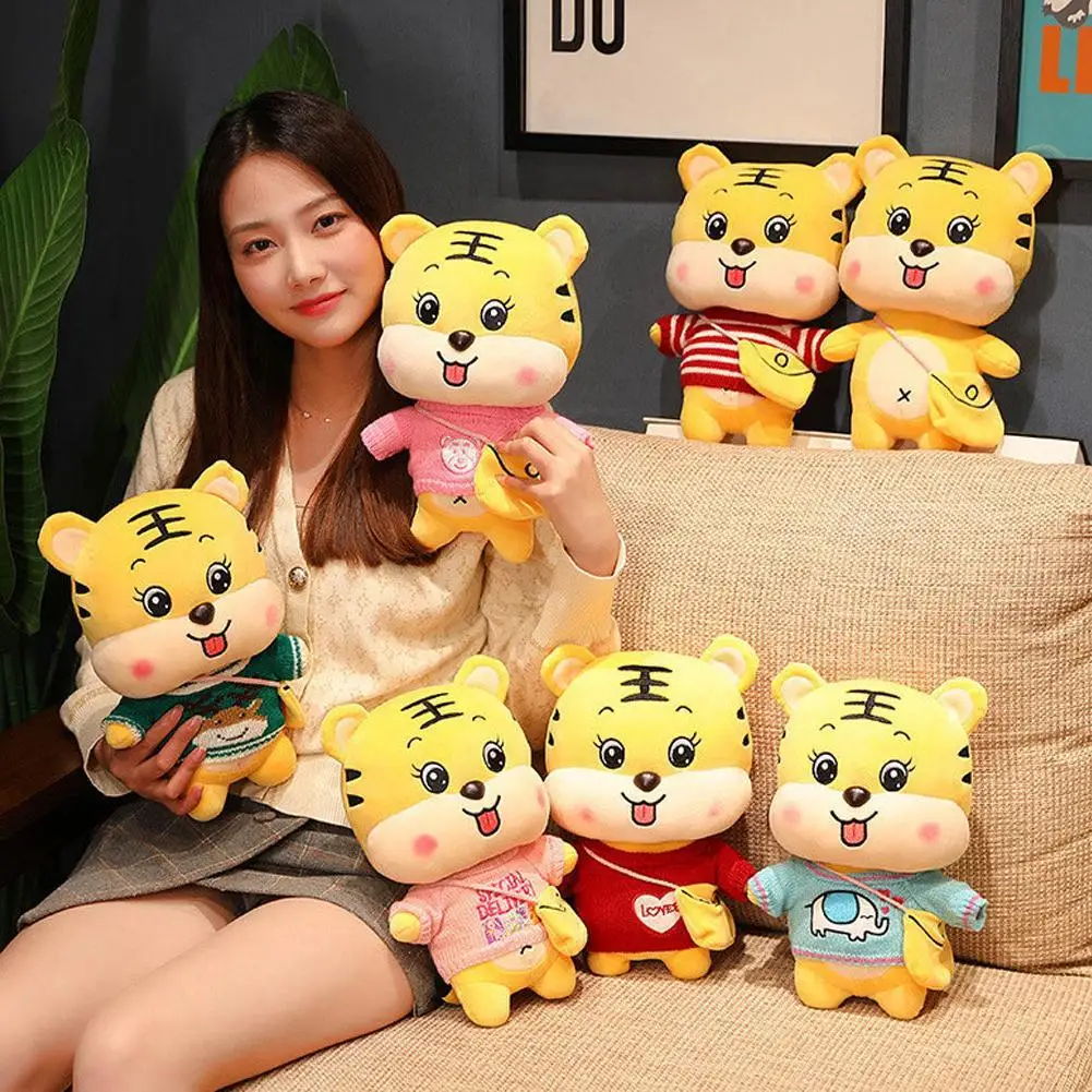 2022 22 см новогодняя китайская фотосессия милый красный тигр талисман плюшевая