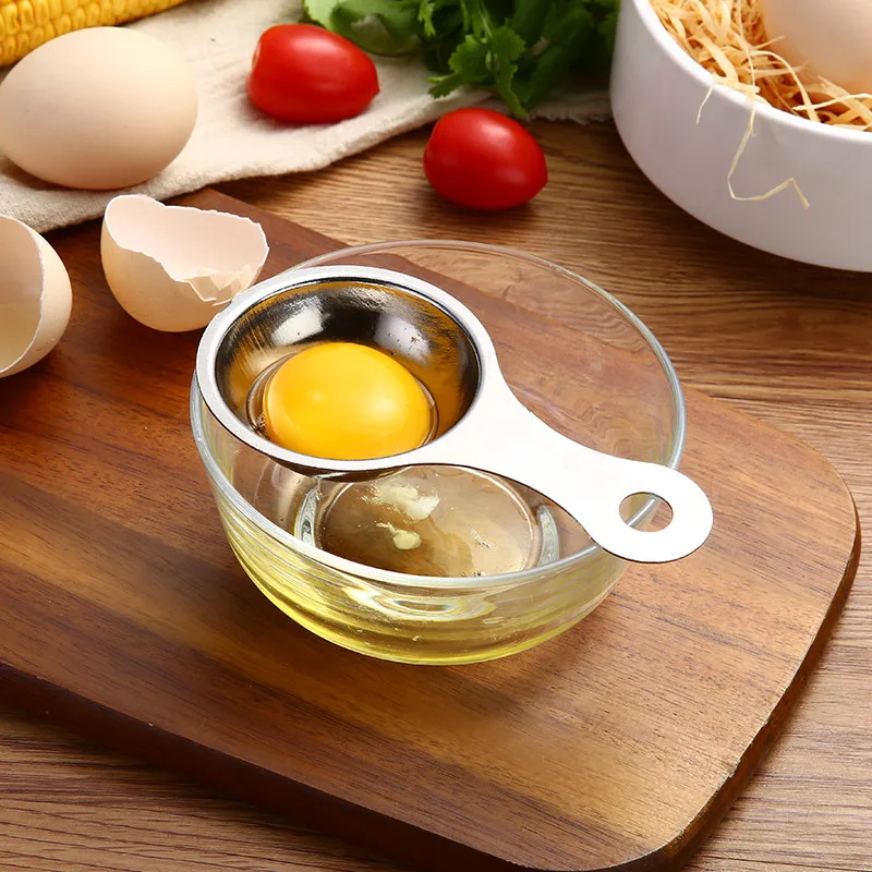 

Egg White Separator Stainless Steel Tools Eggs Yolk Filter Gadgets Kitchen Accessories Separating Funnel Spoon Divider Utensils
