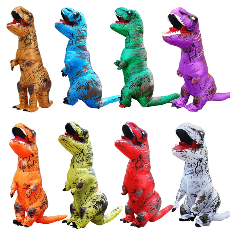 

Hot Inflatable Dinosaur Costumes Suit Dress T-Rex Anime Party Cosplay Carnival Halloween Costume For Man Woman Adult Kids