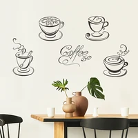 morden simple painting wall stickers art coffee cup quiet bedroom living ins room home wall decoration wallpaper self adhesive