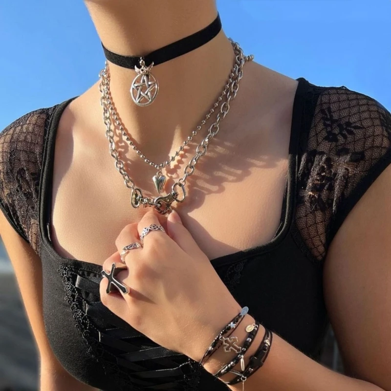 

Трендовая нишевая цепочка с подвеской в виде сердца с острым носком, темпераментная простая цепочка на шею, регулируемая цепочка из нержаве...