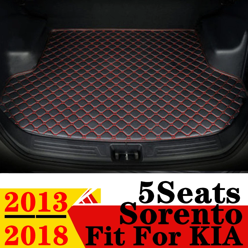 

Коврик для багажника автомобиля для KIA Sorento, 5 сидений 2013-2018, плоский боковой водонепроницаемый задний Чехол для груза, коврик, автомобильные аксессуары, подкладка для багажника
