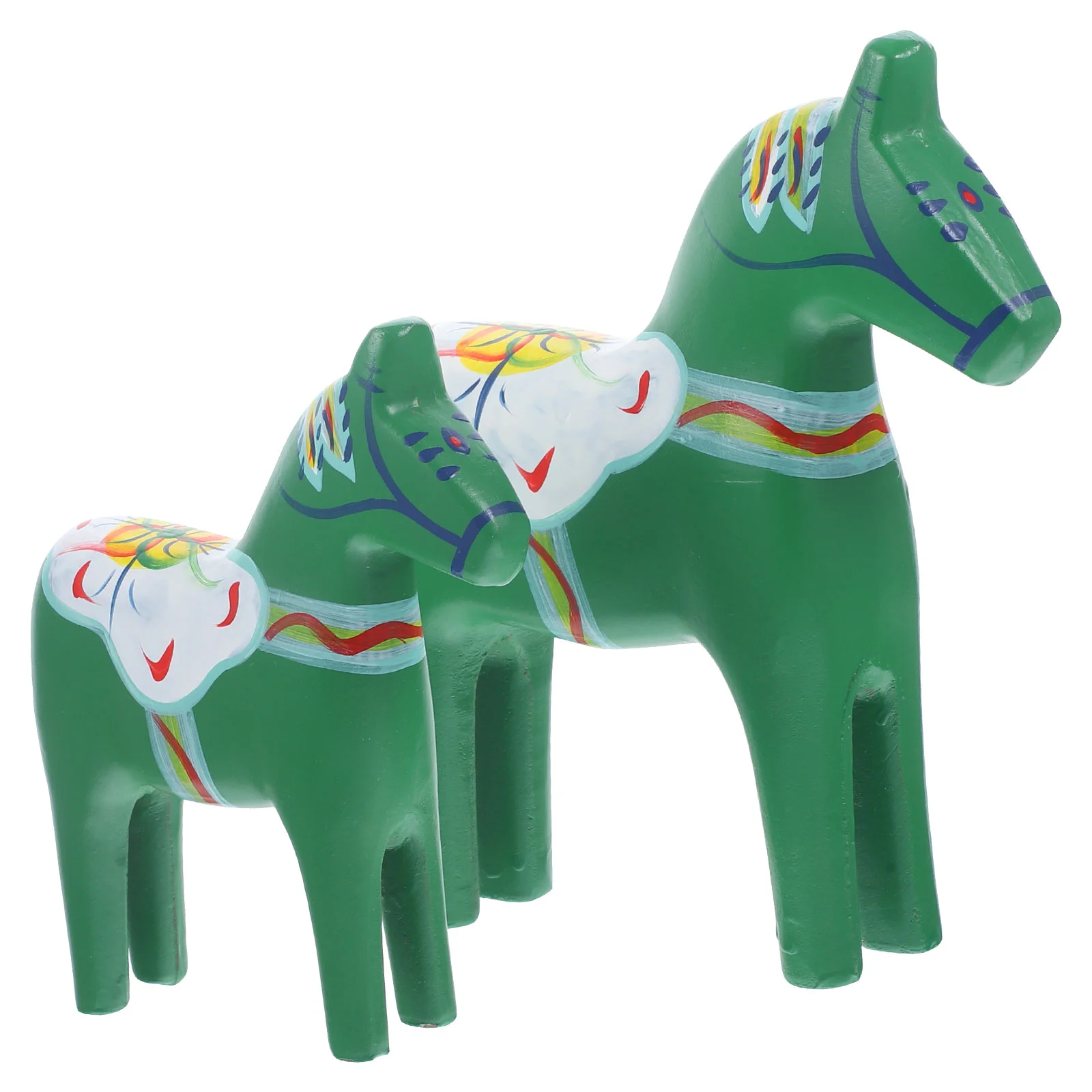 

Horse Wooden Figurine Swedish Decor Ornament Tabletop Statue Animal Lucky Sculpture Traditional Painted Hand Horses Dalarna