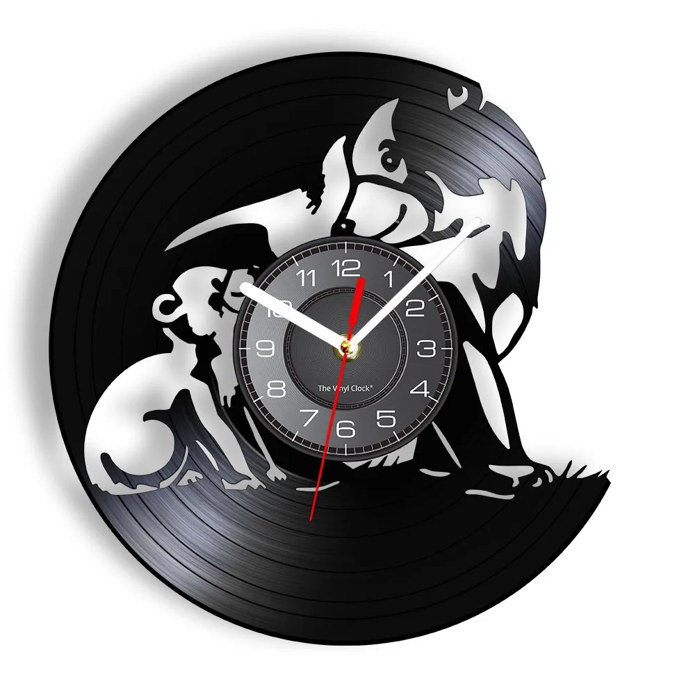 The Bear Family Wall Art Home Decor Wall Clock Mama Bear And Little Bear Wildlife Vinyl Record Wall Clock Animals Gift For Kids