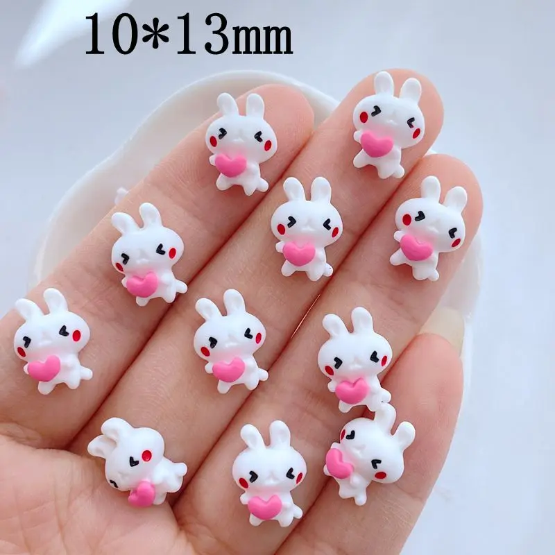 20 шт. новые милые мини 10*13 мм серии Love Rabbit полимерные фигурки поделки Flatback