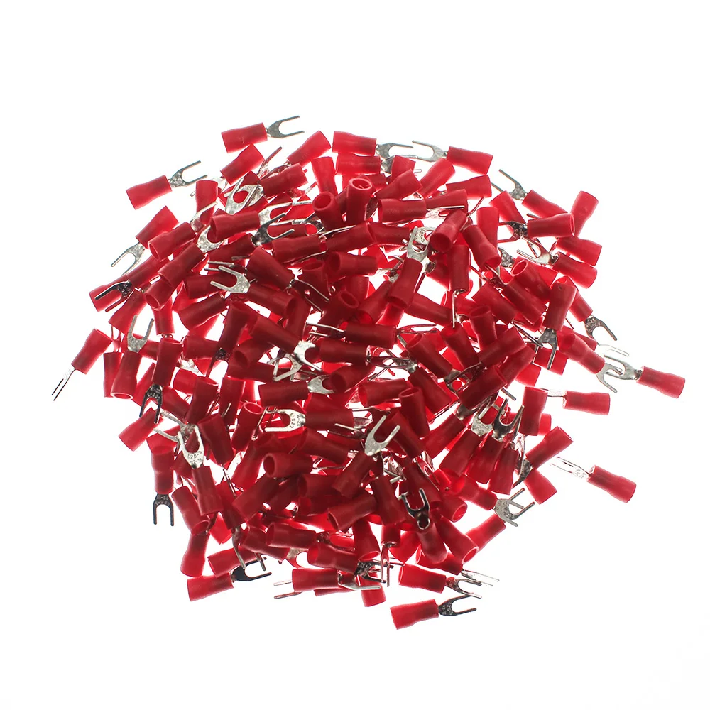 Cor Awg2216 Terminais da Forquilha da Tala Plugue Friso Fio Cabo Conector Sertir Adaptador de Fio Elétrico 0.5-1.5 Mm2 1000 Peças Sv13