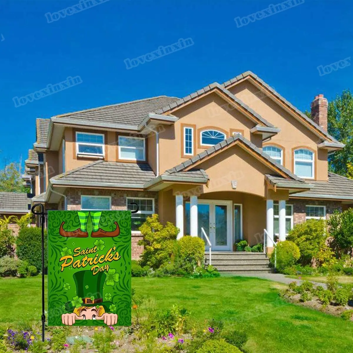 

St. Patrick's Day Flag Linen Double Sided Decorative St Patrick's Hat Flag Happy Saint Patrick's Day Garden Holiday House Flag