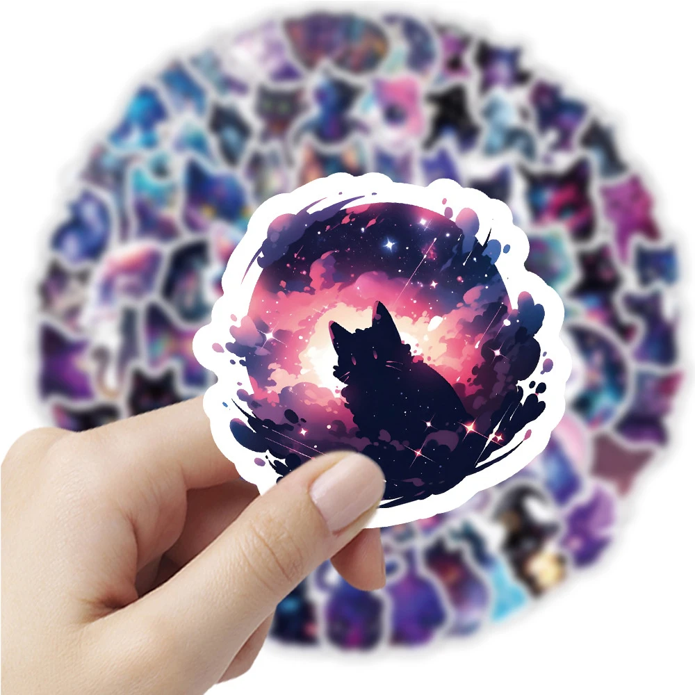 10/30/50/100 шт Мультфильм Звездное Небо Кошка Наклейки Милые Граффити Ноутбук