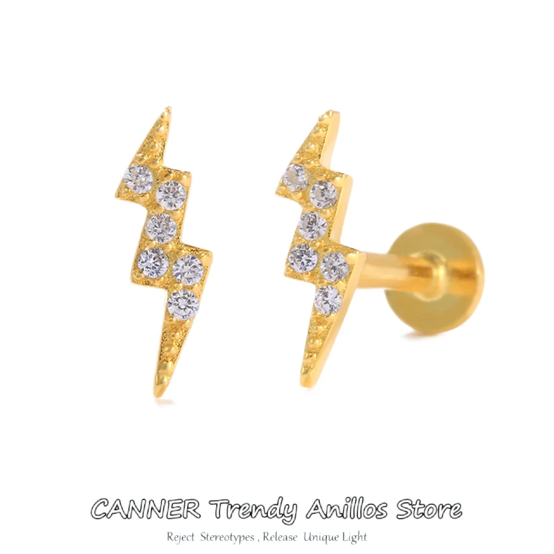 

CANNER, 1 шт., серьги-гвоздики для прокола козелка серебряного цвета, женские серьги с кубическим цирконием, кольцо для губ и хрящевых тканей, юв...