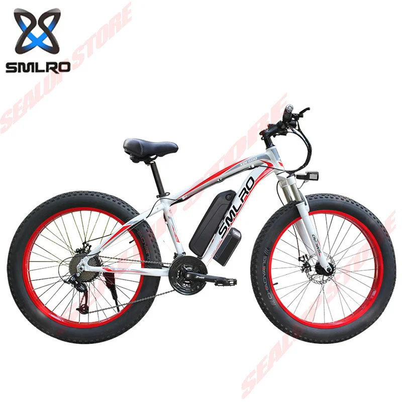 

SMLRO XDC600 26*4.0" Fat Tires Adult Electric Bike 350W 48V 15AH 21 Speed E-Bike Road Electromobile Mobility Mountain Bicycle