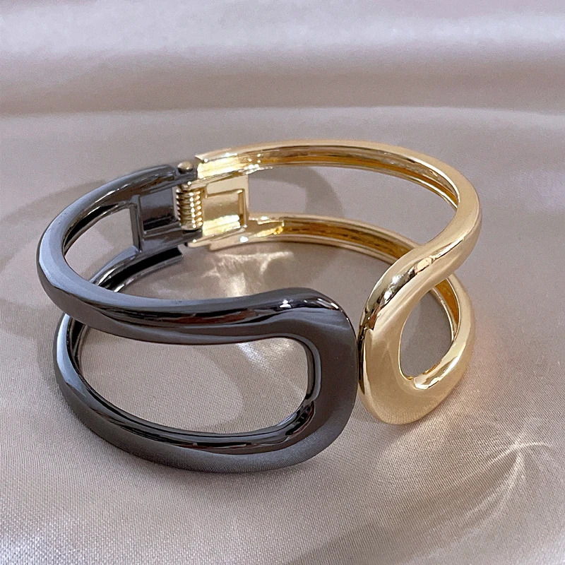 Модный простой Браслет-манжета золотого цвета и браслет для женщин широкий