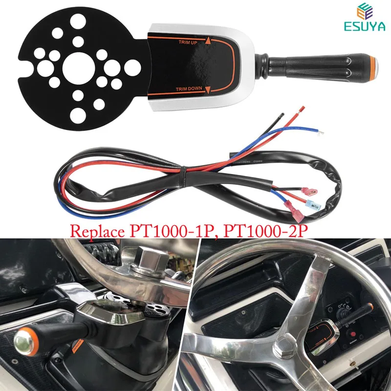 Bezel Control Switch, Blinker Trim Control System Single Function Fit for Seastar Hydraulic, Cable & Tilt Steering PT1000-1P/-2P