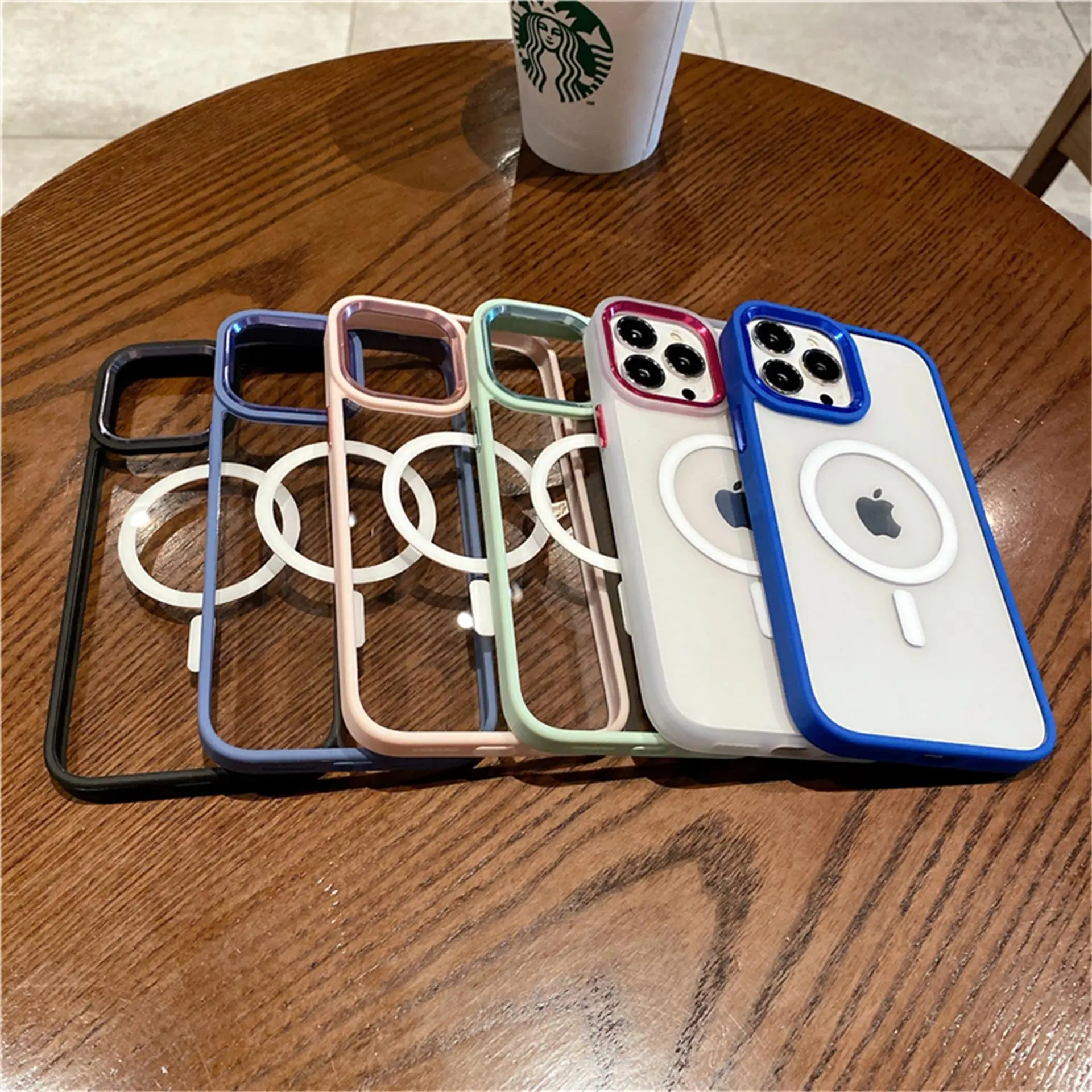 

Case For iPhone 13 12 Pro Max Magsafe Magnetic Wireless Charging Luxury Transparent Acrylic Metal Shockproof Cover Accessories