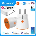 Смарт-розетка Tuya Zigbee, 3680 Вт, 16 А, с монитором и пультом ДУ