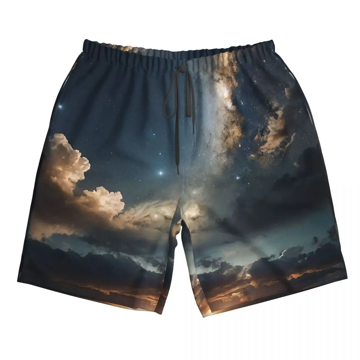 Фото Пляжные шорты Starlit Sky Milky Way Starry Trunks, повседневные быстросохнущие летние мужские шорты для плавания №5